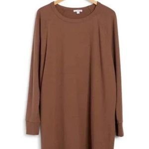 James Perse Long Raglan Sleeve Cotton French Terry Dress - Malt - Size 1 - NWT